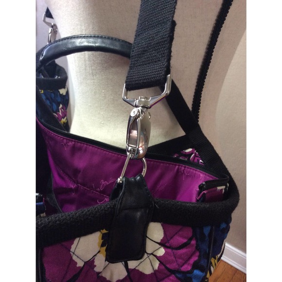 Vera Bradley Carryall Travel Shoulder Bag Suitcase African Violet Floral 18"x12" - Picture 11 of 15